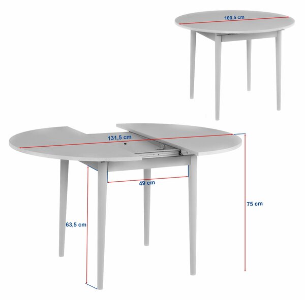 Hanah Home Extendable Dining Table Travertine Barok Walnut Viona - Travertine, Barok Walnut