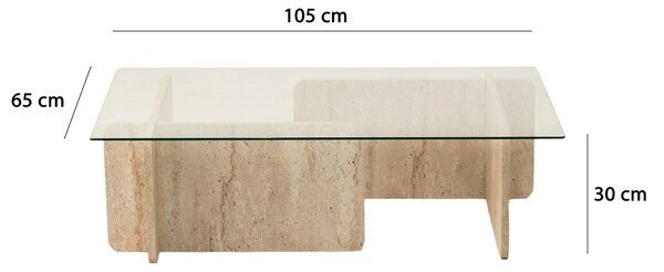 Hanah Home Coffee Table Travertine Escape - Travertine
