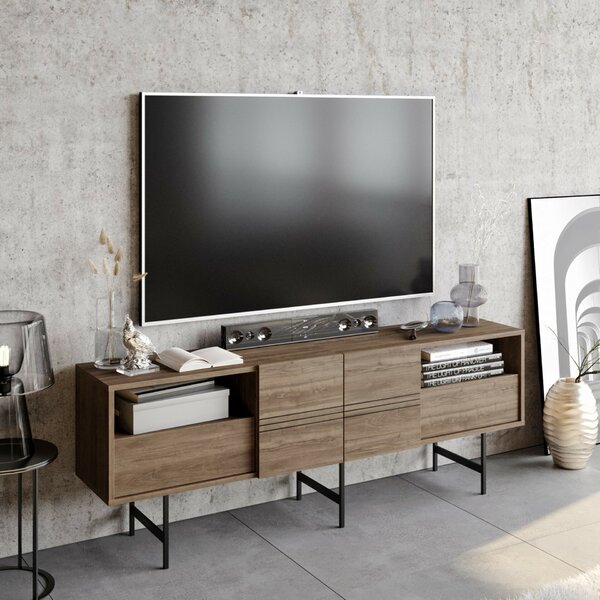 Hanah Home TV állvány Derin - dió, fekete