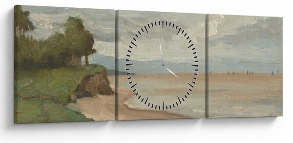 Kép - Jean-Baptiste-Camille Corot, Beach Near Etretat, reprodukciók (órával) (90x30 cm)