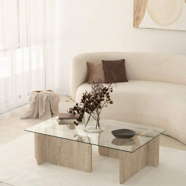 Hanah Home Coffee Table Travertine Escape - Travertine