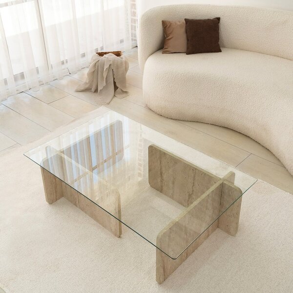 Hanah Home Coffee Table Travertine Escape - Travertine