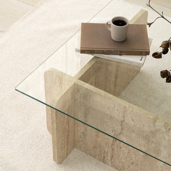 Hanah Home Coffee Table Travertine Escape - Travertine
