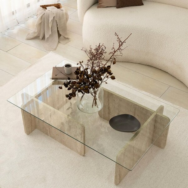 Hanah Home Coffee Table Travertine Escape - Travertine