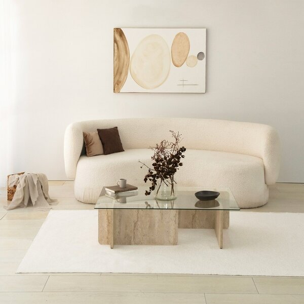 Hanah Home Coffee Table Travertine Escape - Travertine