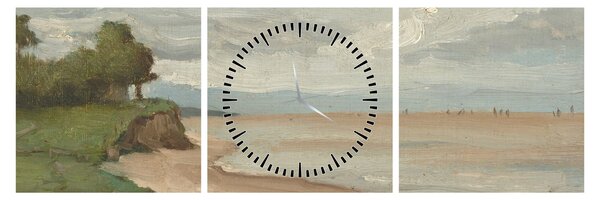 Kép - Jean-Baptiste-Camille Corot, Beach Near Etretat, reprodukciók (órával) (90x30 cm)