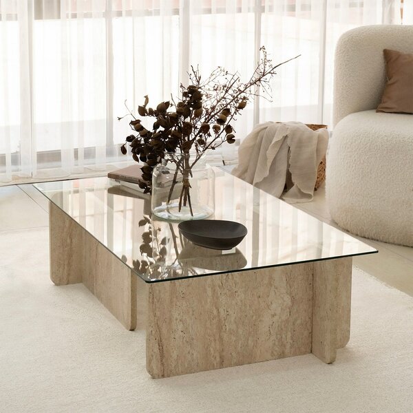 Hanah Home Coffee Table Travertine Escape - Travertine