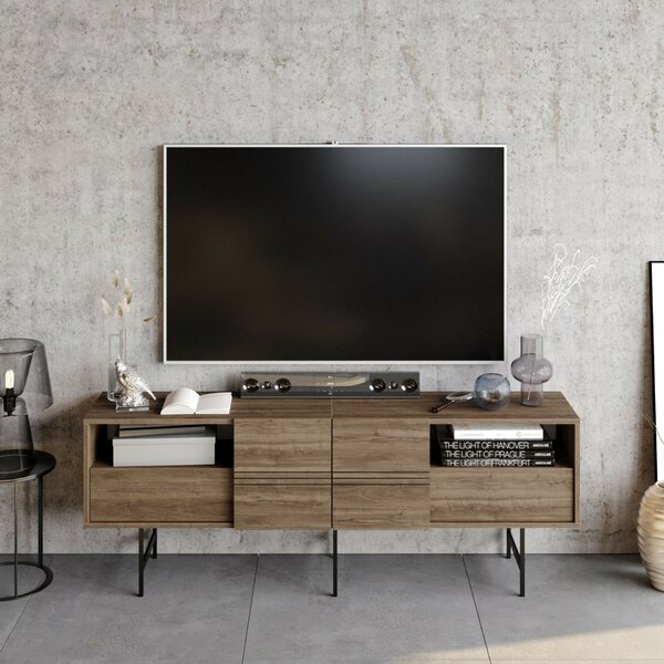 Hanah Home TV állvány Derin - dió, fekete