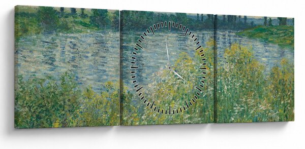 Kép - Claude Monet, Banks of the Seine, reprodukciók (órával) (90x30 cm)