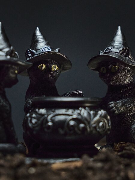 Sinsay - Halloween mécsestartó macskák és üst formában - fekete