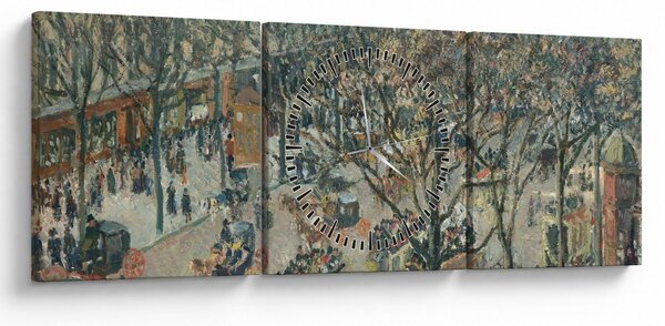 Kép - Camille Pissarro, Boulevard des Italiens, Morning, Sunlight, reprodukciók (órával) (90x30 cm)