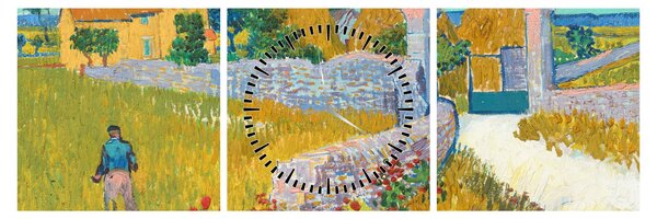 Kép - Vincent van Gogh, Farmhouse in Provence, reprodukciók (órával) (90x30 cm)