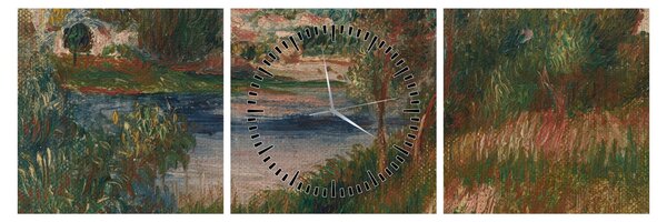 Kép - Auguste Renoir, Landscape at Vetheuil, reprodukciók (órával) (90x30 cm)