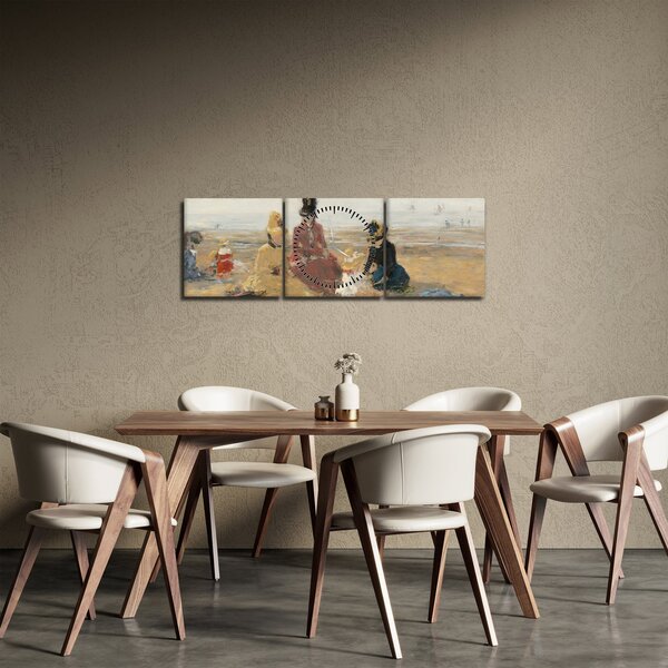 Kép - Eugène Boudin, On the Beach, Trouville, reprodukciók (órával) (90x30 cm)