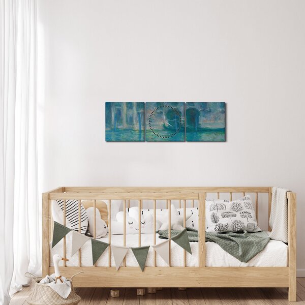 Kép - Claude Monet, Palazzo da Mula, Venice, reprodukciók (órával) (90x30 cm)