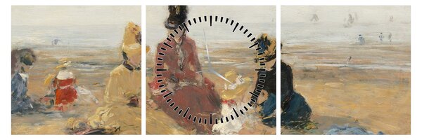 Kép - Eugène Boudin, On the Beach, Trouville, reprodukciók (órával) (90x30 cm)