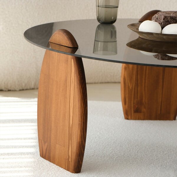 Hanah Home Dohányzóasztal Chesnut Fume Surf - Gesztenye, Füstszínű