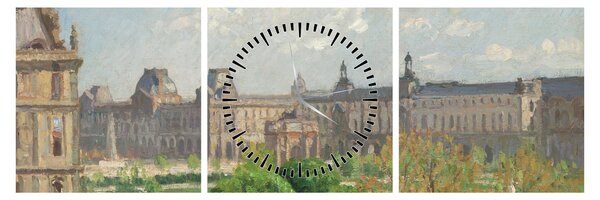 Kép - Camille Pissarro, Place du Carrousel, Paris, reprodukciók (órával) (90x30 cm)
