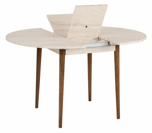 Hanah Home Extendable Dining Table Travertine Barok Walnut Viona - Travertine, Barok Walnut