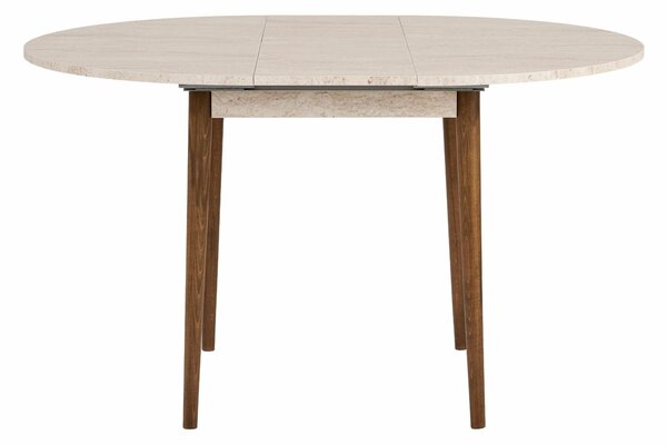 Hanah Home Extendable Dining Table Travertine Barok Walnut Viona - Travertine, Barok Walnut