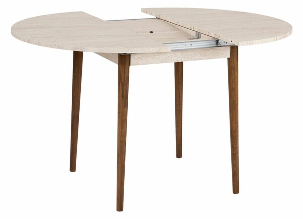 Hanah Home Extendable Dining Table Travertine Barok Walnut Viona - Travertine, Barok Walnut
