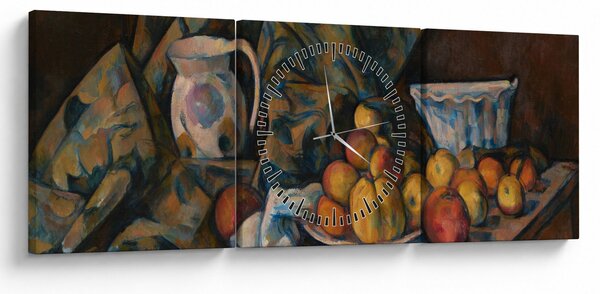 Kép - Paul Cézanne, Still Life with Apples and Peaches, reprodukciók (órával) (90x30 cm)