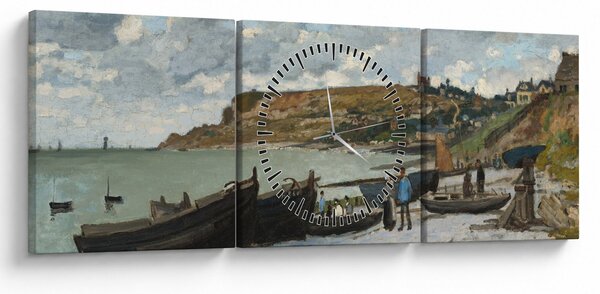 Kép - Claude Monet, Sainte Adresse, reprodukciók (órával) (90x30 cm)
