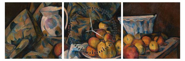 Kép - Paul Cézanne, Still Life with Apples and Peaches, reprodukciók (órával) (90x30 cm)