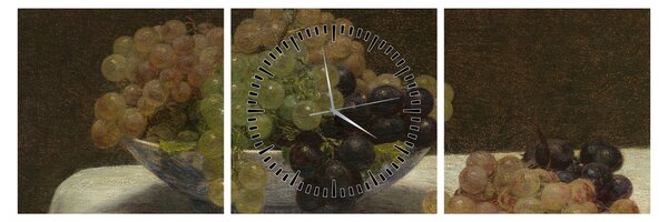 Kép - Henri Fantin-Latour, Still Life with Grapes and a Carnation, reprodukciók (órával) (90x30 cm)