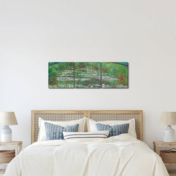 Kép - Claude Monet, The Japanese Footbridge, reprodukciók (órával) (90x30 cm)
