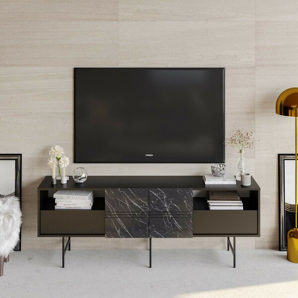 Hanah Home TV állvány Black Marble Derin - fekete