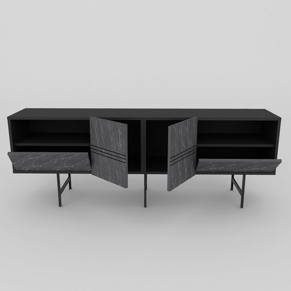 Hanah Home TV állvány Black Marble Derin - fekete