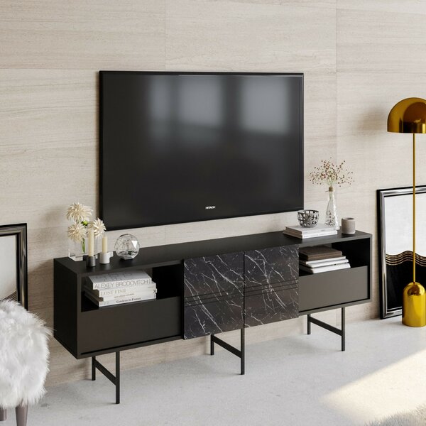 Hanah Home TV állvány Black Marble Derin - fekete