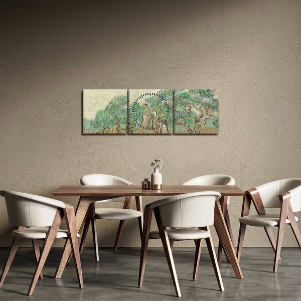Kép - Vincent van Gogh, The Olive Orchard, reprodukciók (órával) (90x30 cm)