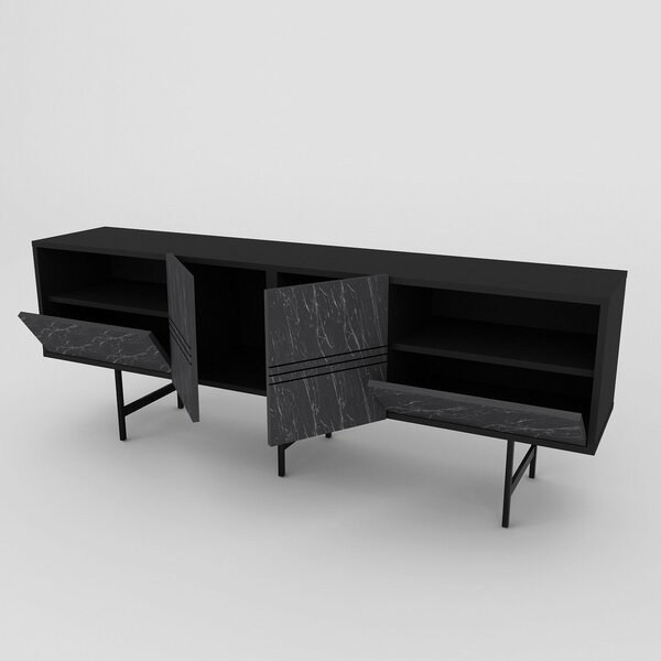 Hanah Home TV állvány Black Marble Derin - fekete