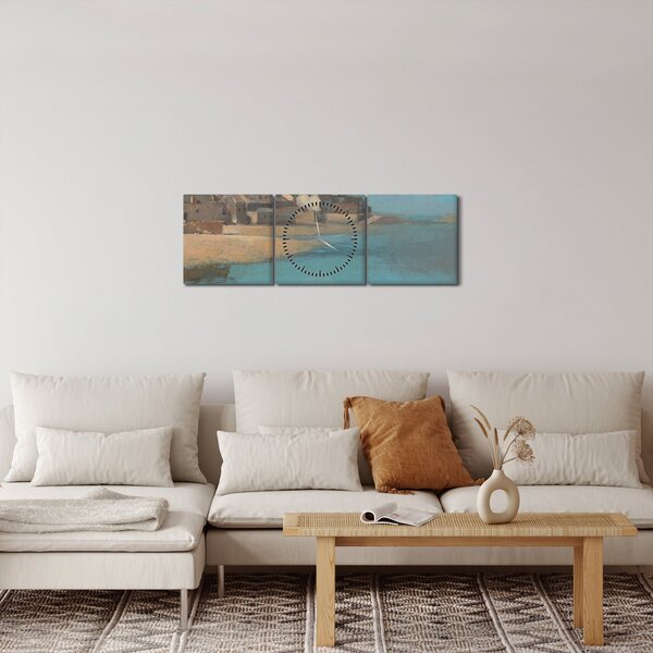 Kép - Odilon Redon, Village by the Sea in Brittany, reprodukciók (órával) (90x30 cm)