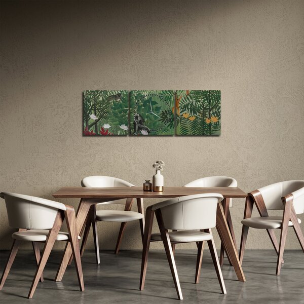 Kép - Henri Rousseau, Tropical Forest with Monkeys, reprodukciók (órával) (90x30 cm)
