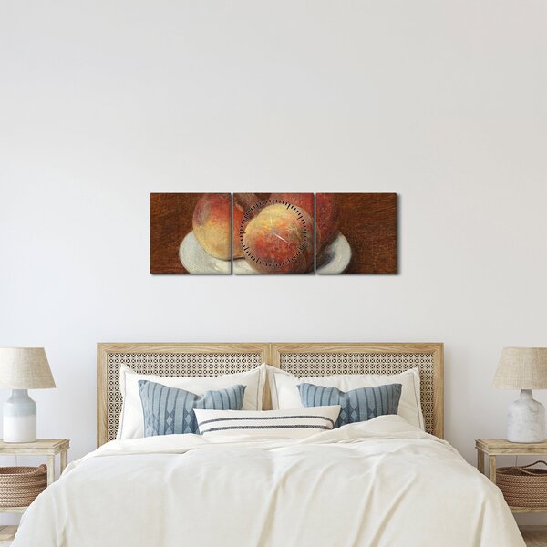 Kép - Henri Fantin-Latour, Three Peaches on a Plate, reprodukciók (órával) (90x30 cm)