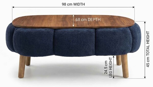 Atelier Del Sofa Coffee Table Anthracite Papatya - Anthracite