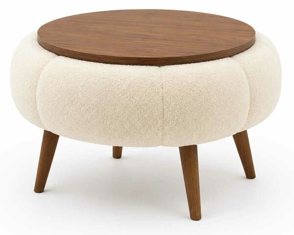 Atelier Del Sofa Papatya 60 dohányzóasztal - krém, dió