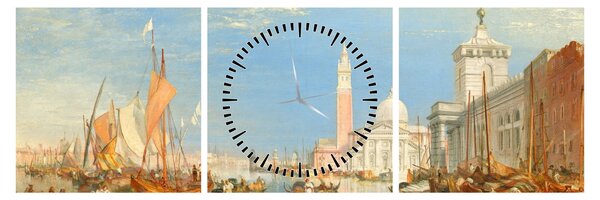 Kép - Joseph Mallord William Turner, Venice the Dogana and San Giorgio Maggiore, reprodukciók (órával) (90x30 cm)