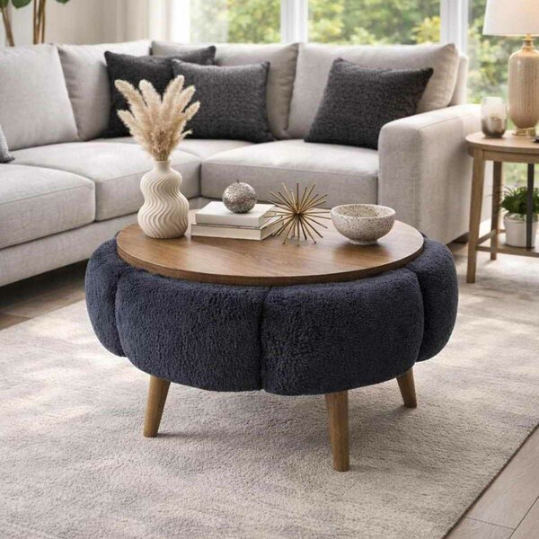 Atelier Del Sofa Dohányzóasztal Antracit Dió Papatya 60 - Antracit, Dió