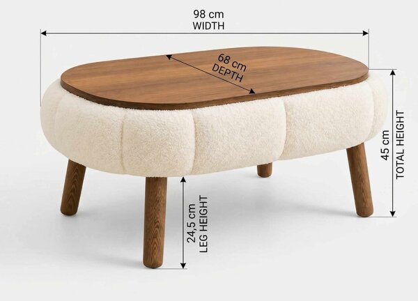 Atelier Del Sofa Dohányzóasztal Fehér Papatya - Fehér