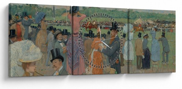 Kép - Jean-Louis Forain, The Races at Longchamp, reprodukciók (órával) (90x30 cm)