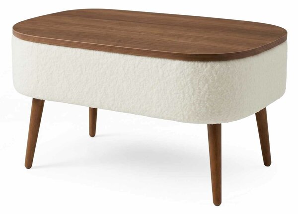 Atelier Del Sofa Dohányzóasztal WhiteWalnut Noya - Fehér