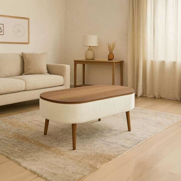 Atelier Del Sofa Dohányzóasztal WhiteWalnut Noya - Fehér