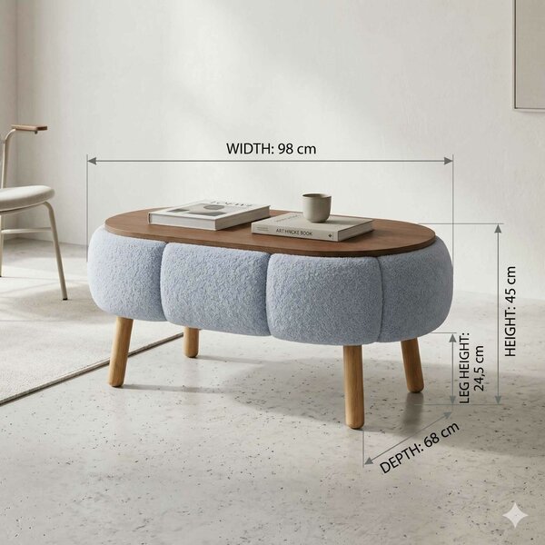 Atelier Del Sofa Dohányzóasztal Grey Papatya - Szürke