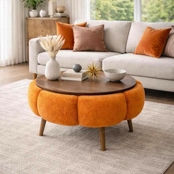 Atelier Del Sofa dohányzóasztal narancssárga dió Papatya 60 - narancs, dió
