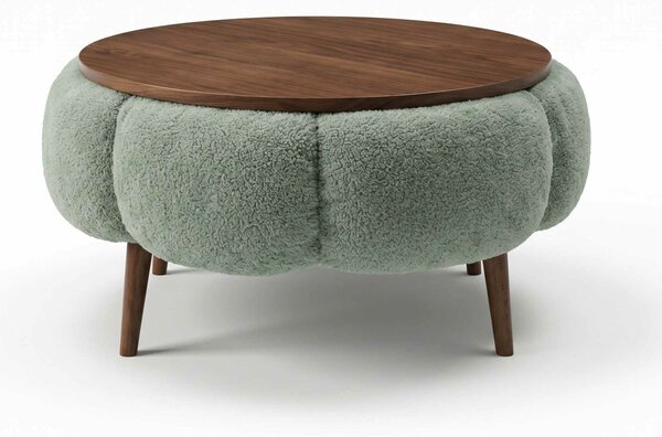 Atelier Del Sofa Dohányzóasztal Zöld Dió Papatya 60 - Zöld, Dió