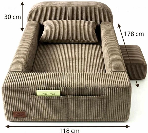 Atelier Del Sofa Bedside Sleeper Mink Luvia - Mink